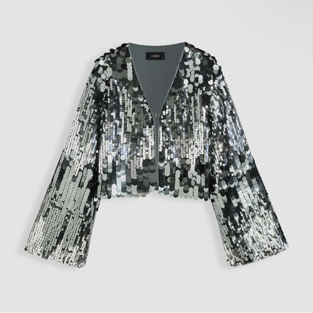 CIDER NWT Sequin Long Sleeve Jacket Womens Size XS